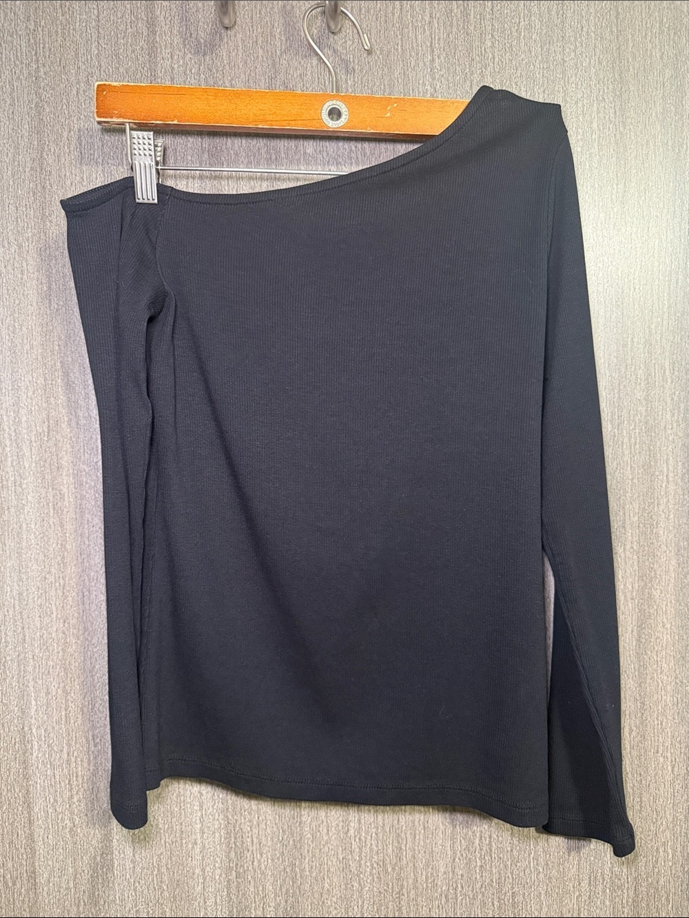 Target A New Day Women's Off The Shoulder Black L/S Top Size Small NWOT